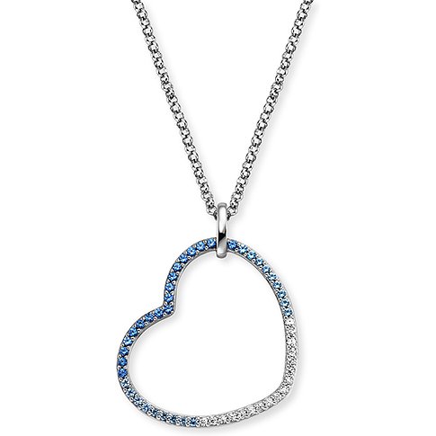 Collier Engelsrufer en argent 925 avec zirconias bleus et blancs.