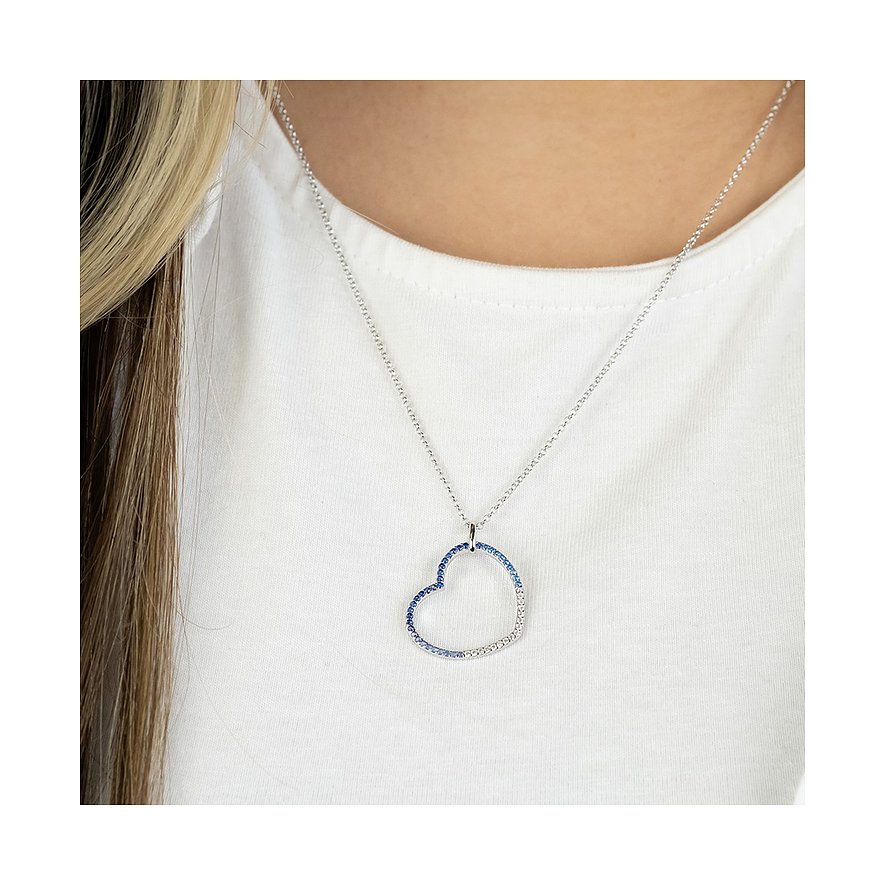 Engelsrufer Halsschmuck aus 925er Silber mit blauen und weißen Zirkonia.