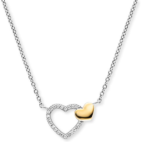 Collier Engelsrufer en argent 925 avec zircon, pendentif cœur.