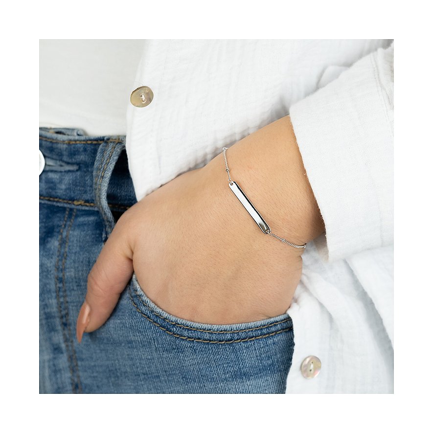 Bracelet Engelsrufer en argent 925 avec un pendentif barre simple.
