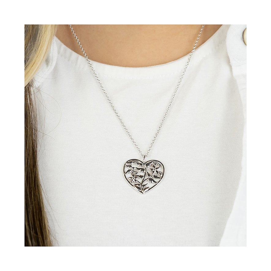 Engelsrufer Halsschmuck aus 925er Silber mit herzförmigem Anhänger.