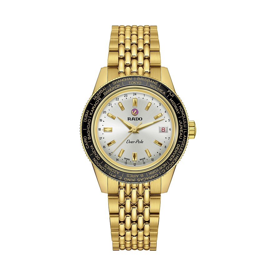 Rado Uhren-Set inkl. Wechselarmband Captain Cook Over-Pole R32193018, Unisex, Edelstahl, Armband: Leder, Handaufzug, analog