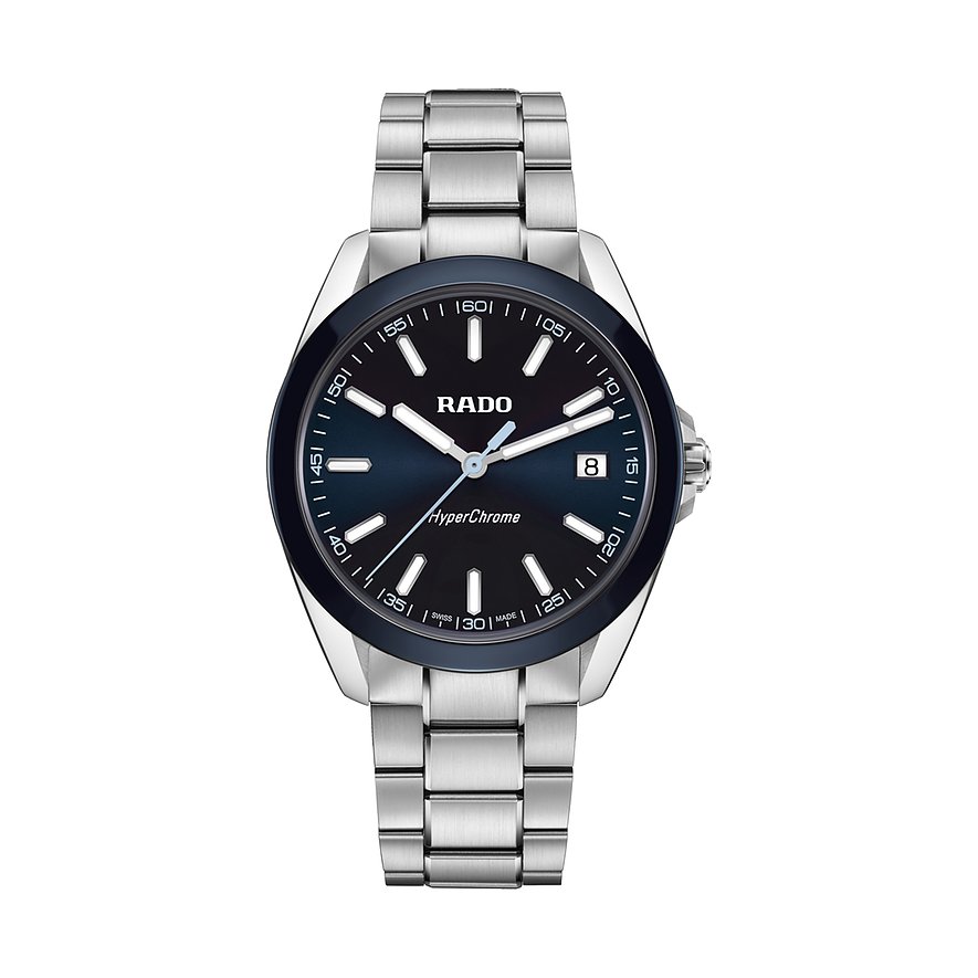 Rado Herrenuhr Hyperchrome R32280203, Herren, Edelstahl, Armband: Edelstahl, Quarz, analog