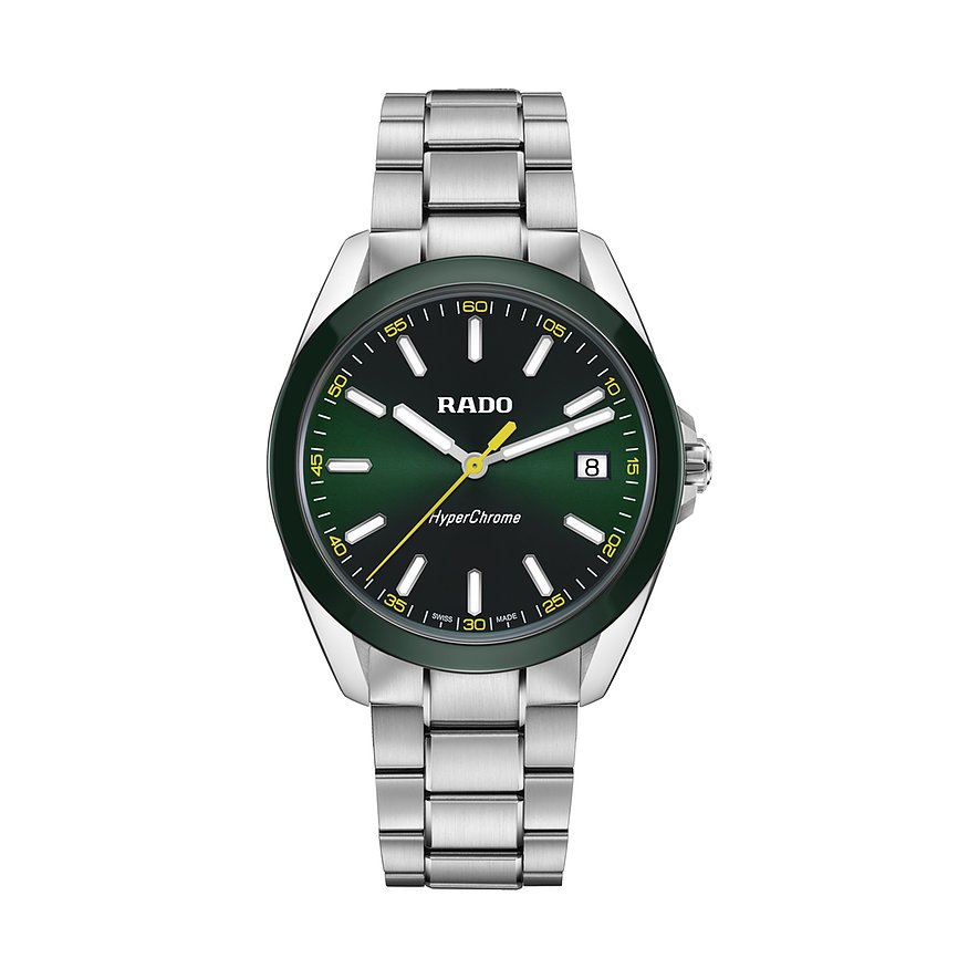 Rado Herrenuhr Hyperchrome R32280313, Herren, Edelstahl, Armband: Edelstahl, Quarz, analog