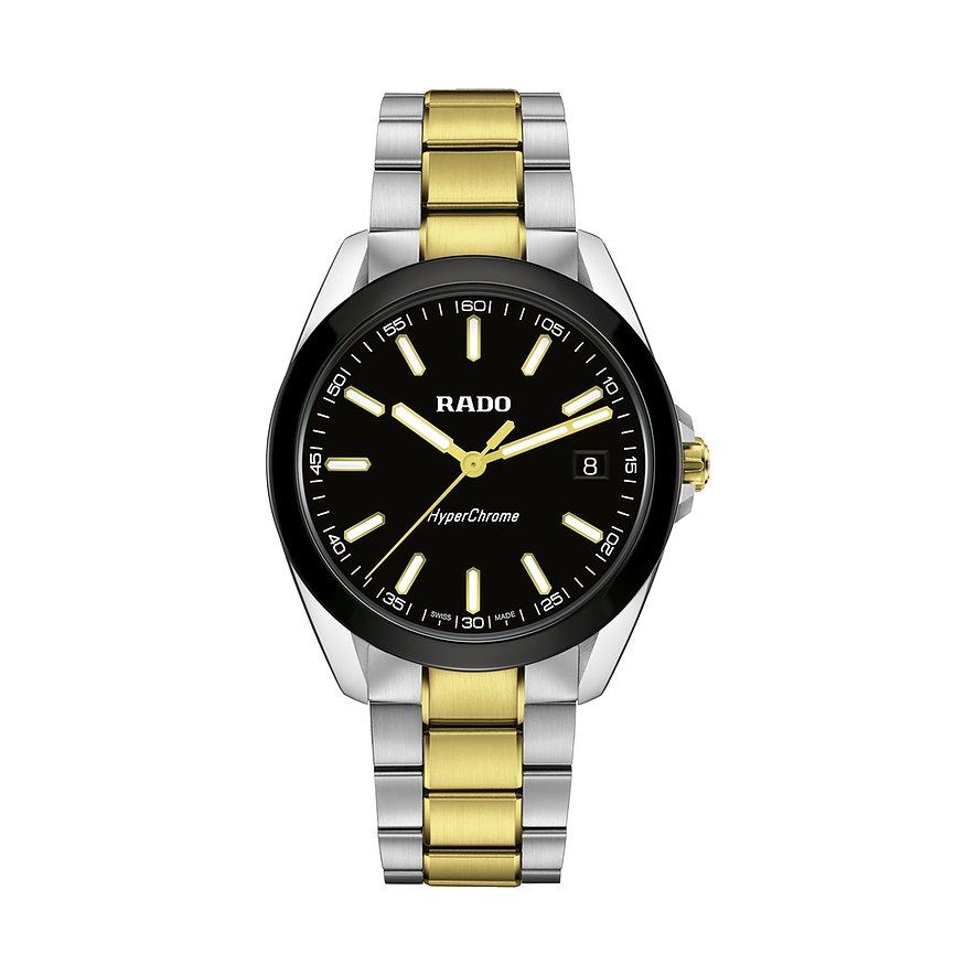 Rado Herrenuhr Hyperchrome R32280153, Herren, Edelstahl, Armband: Edelstahl, Quarz, analog