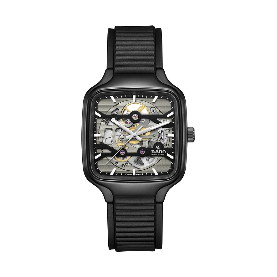 Rado Unisexuhr True Square R27197169, Unisex, Keramik, Armband: Kautschuk, Automatik, analog