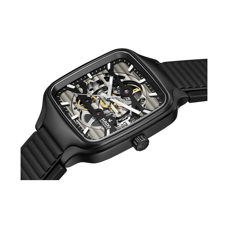 Rado Unisexuhr mit Keramikgehäuse, Skelett-Zifferblatt und Automatikwerk.