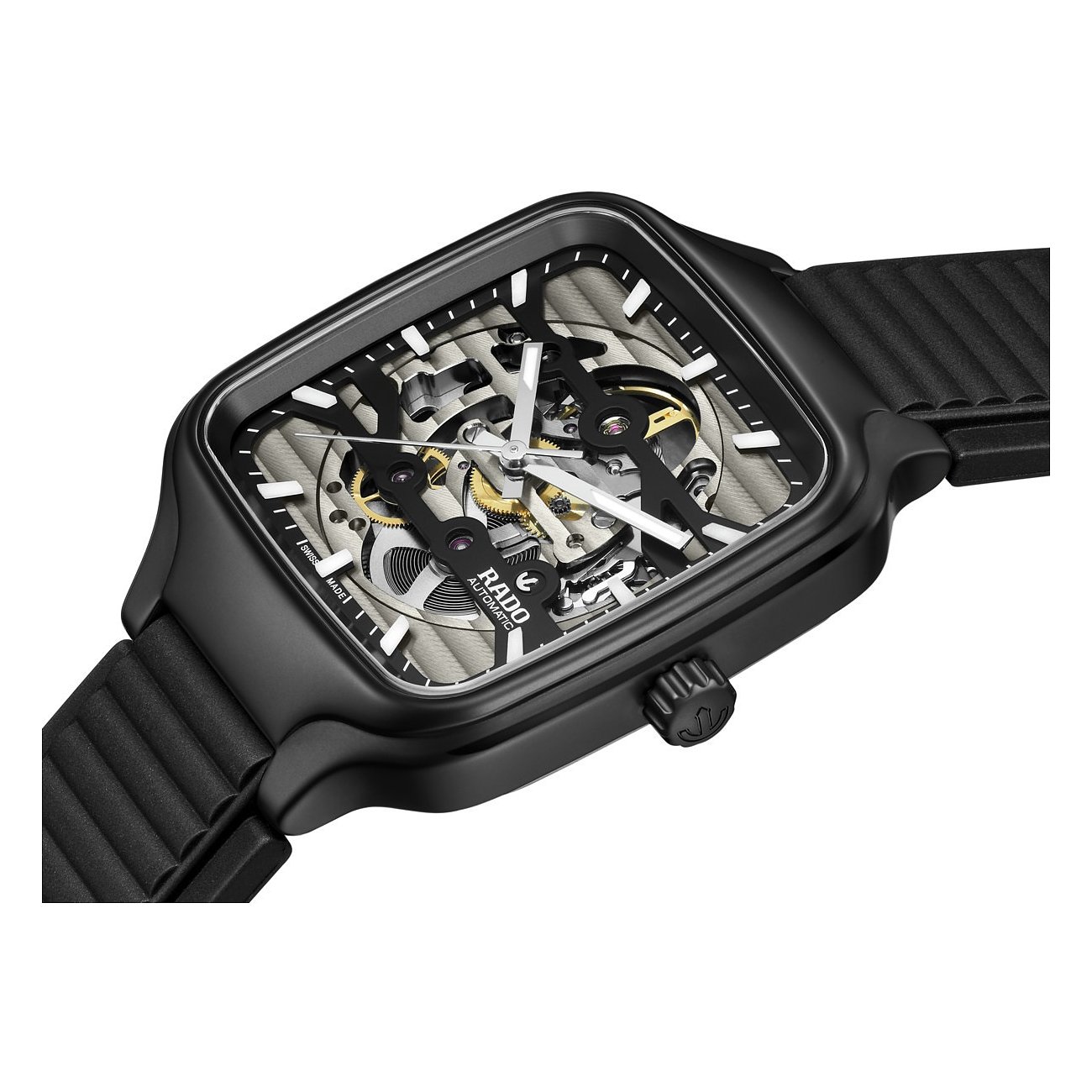 Rado Unisexuhr mit Keramikgehäuse, Skelett-Zifferblatt und Automatikwerk.