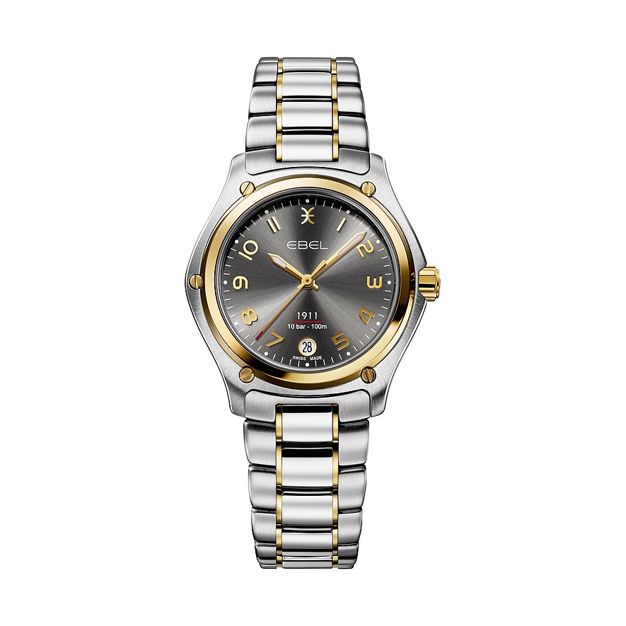 Ebel Damenuhr 1911 1216685, Damen, Edelstahl, 750er Gelbgold, Armband: Gold, Edelstahl, Quarz, analog