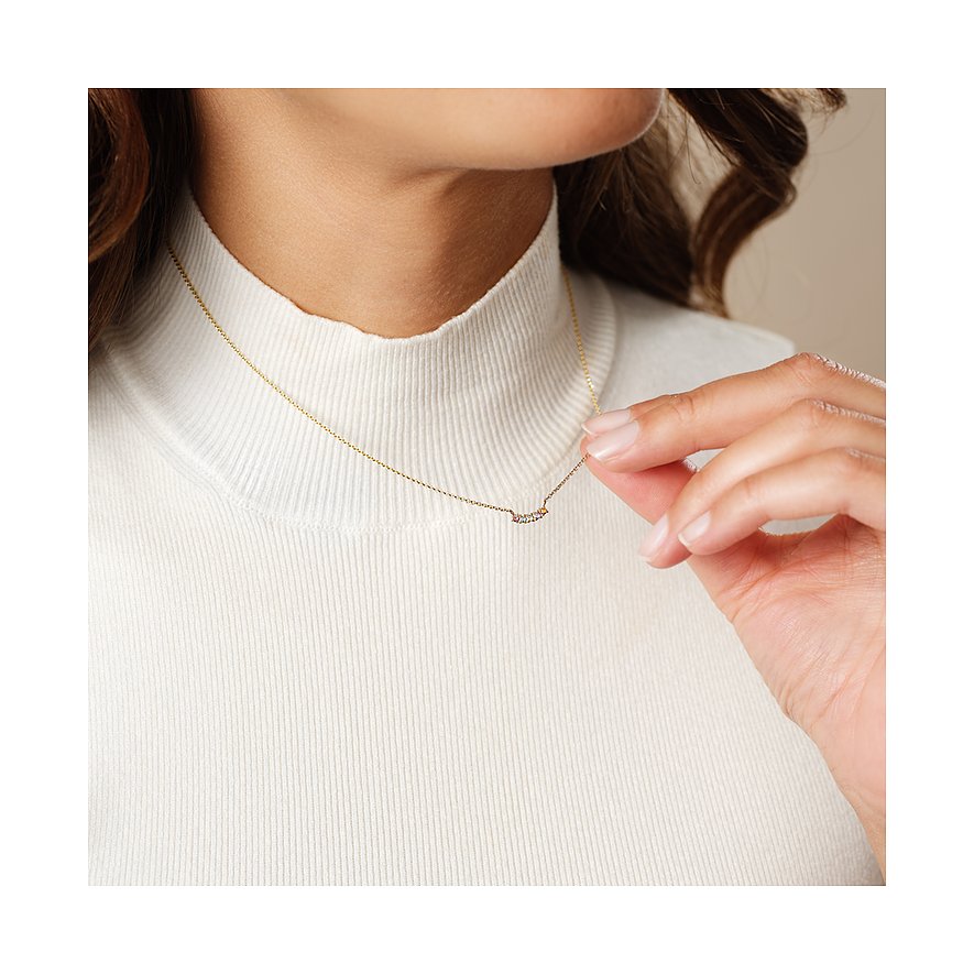 CHRIST Halsketting van 375 geelgoud met toermalijnen.