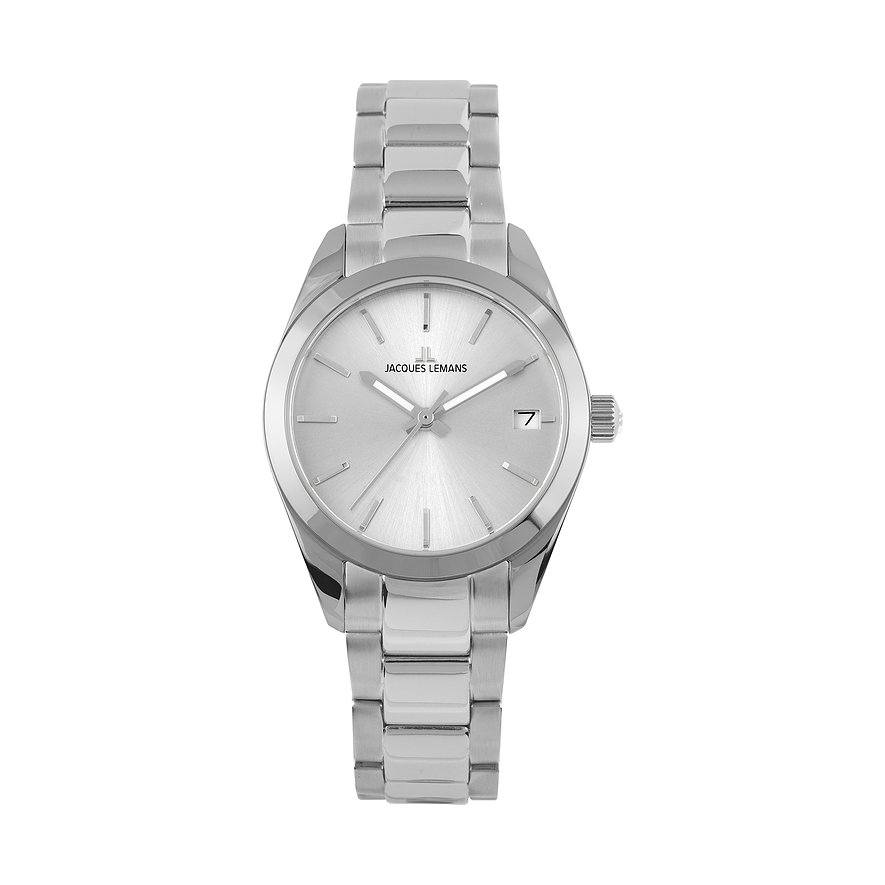 Jacques Lemans Damenuhr Derby 1-2084.1D, Damen, Edelstahl, Armband: Edelstahl, Quarz, analog