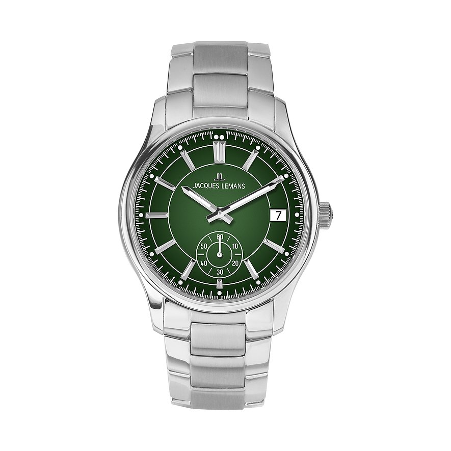 Jacques Lemans Herrenuhr Derby 1-2197H, Herren, Edelstahl, Armband: Edelstahl, Quarz, analog