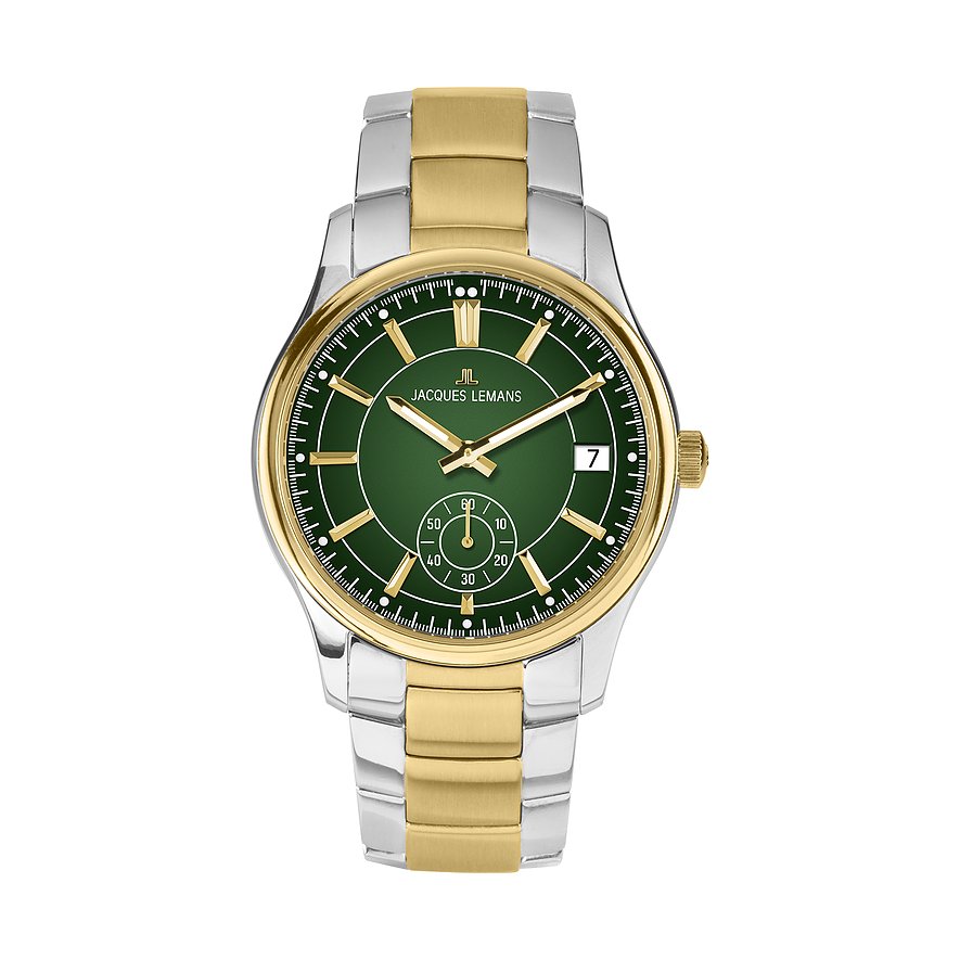 Jacques Lemans Herrenuhr Derby 1-2197I, Herren, Edelstahl, Armband: Edelstahl, Quarz, analog