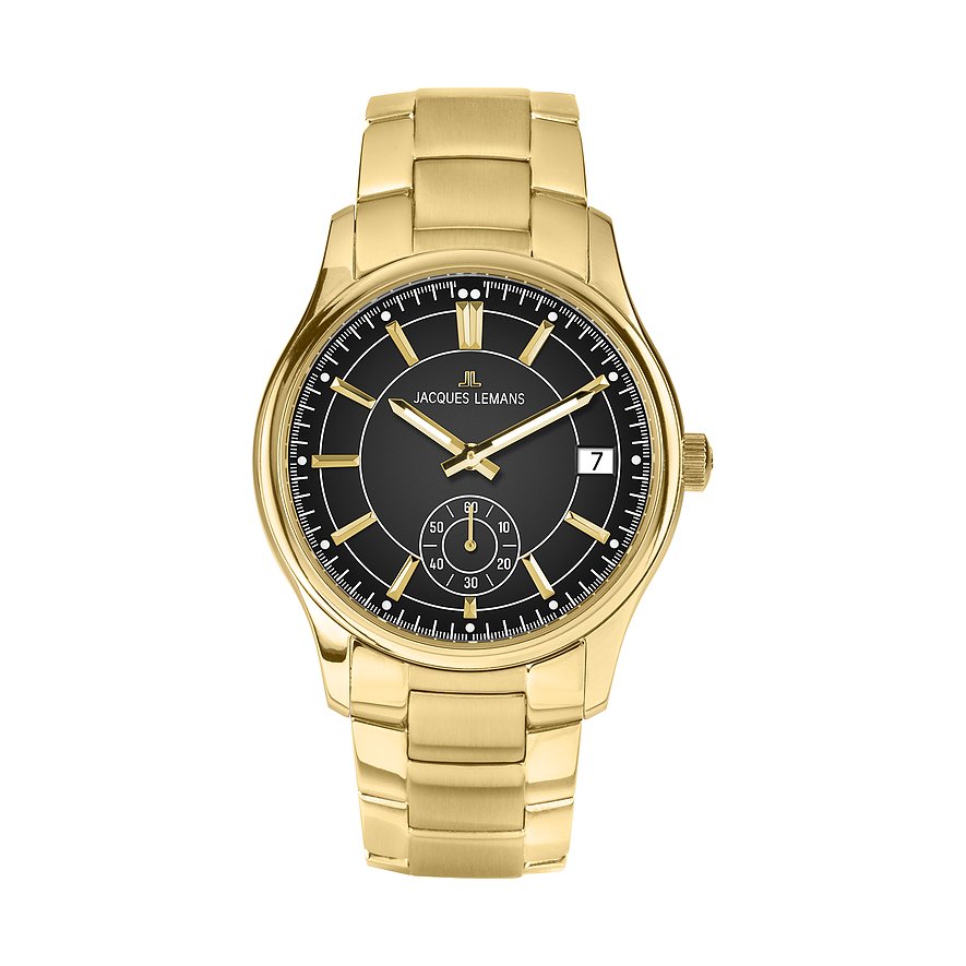 Jacques Lemans Herrenuhr Derby 1-2197J, Herren, Edelstahl, Armband: Edelstahl, Quarz, analog