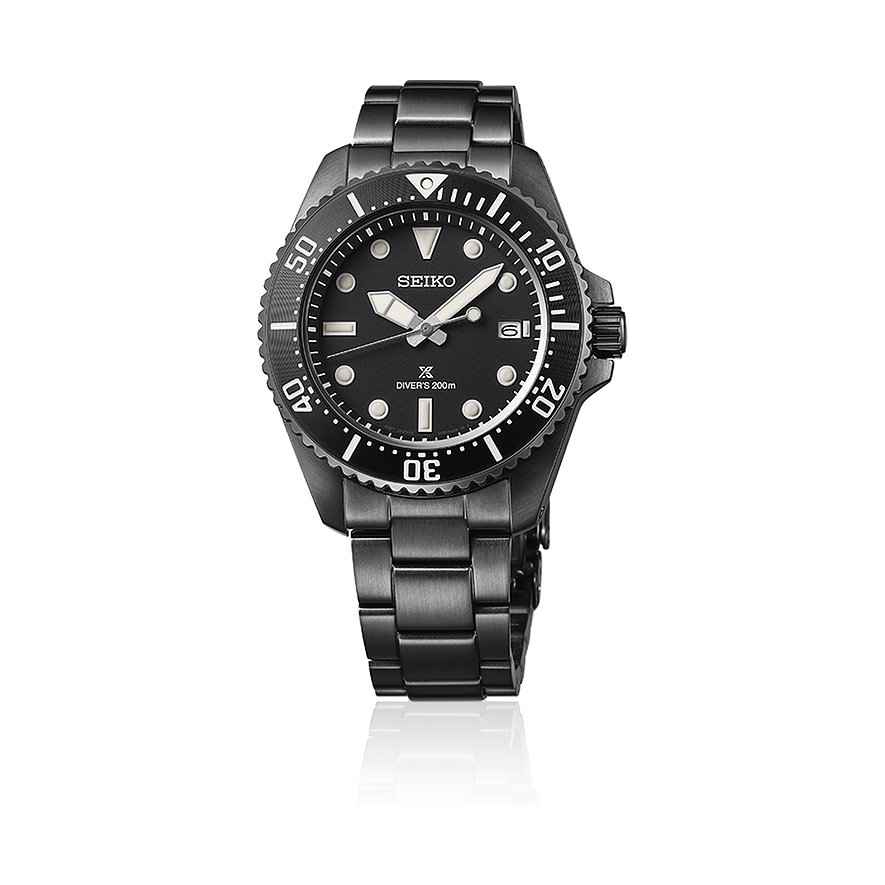 Seiko Smartwatch Prospex Solar Diver's SNE599P1, Herren, Edelstahl, Armband: Edelstahl, Solar, analog