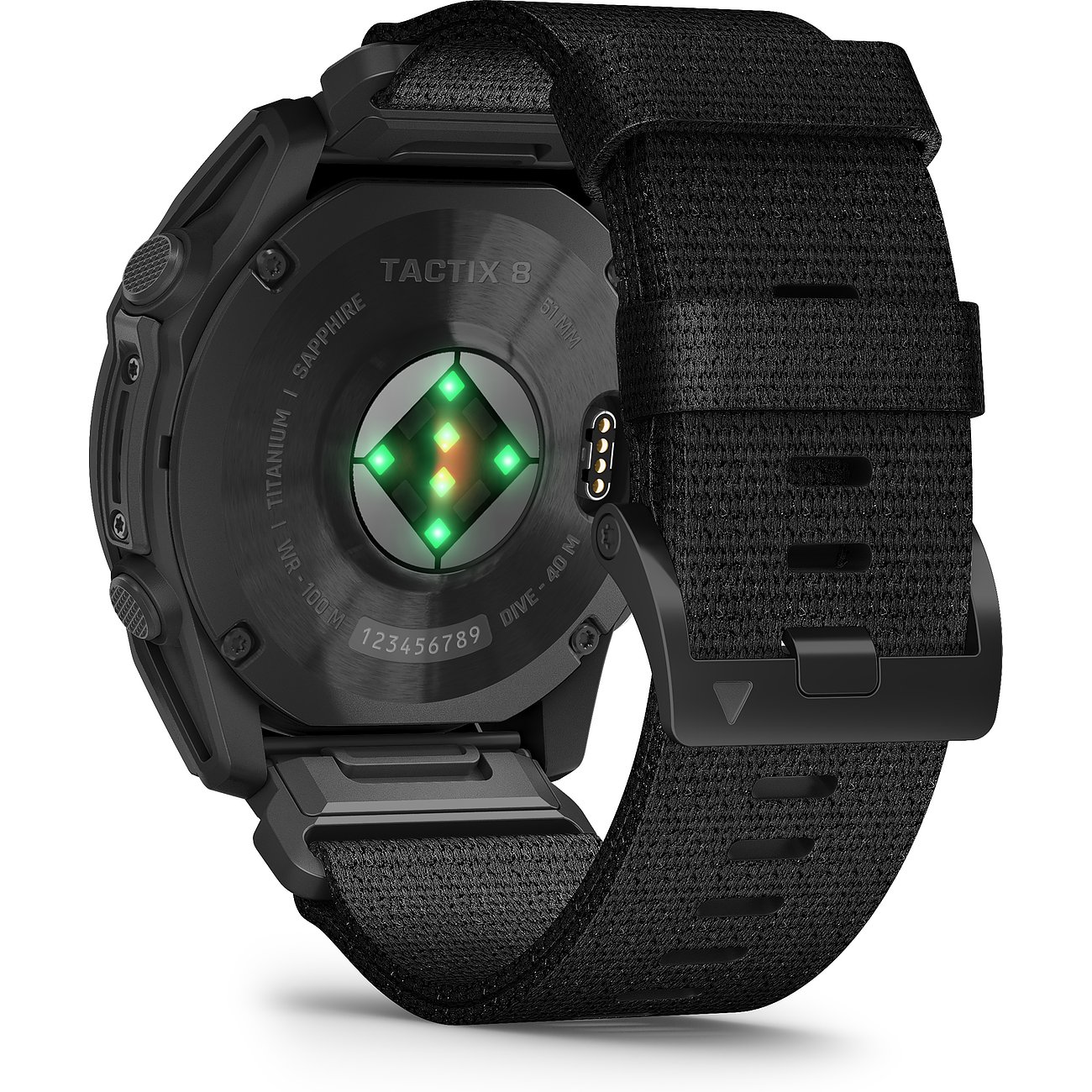 Garmin Smartwatch mit Titan-Gehäuse und schwarzem Armband.