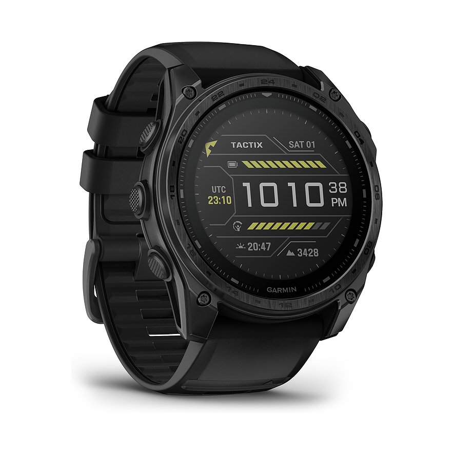 Garmin Smartwatch tactix 8 - 51 mm Solar 010-03407-01, Herren, Titan, Kunststoff, Armband: Silikon, Akku, digital