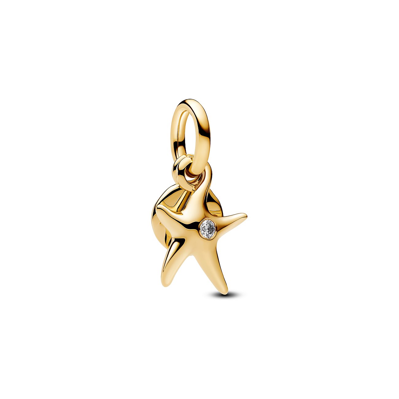 Pandora Anhänger aus Metall mit Zirkonia im Seestern-Design.