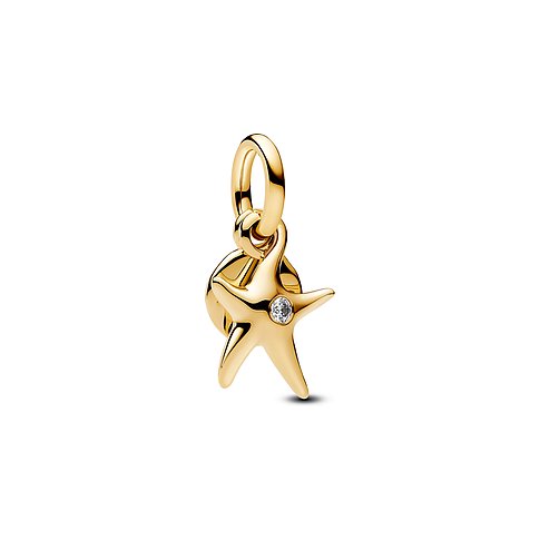 Pandora Anhänger aus Metall mit Zirkonia im Seestern-Design.