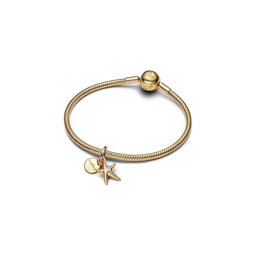 Pandora Armband aus Metall mit Zirkonia, Stern-Anhänger.