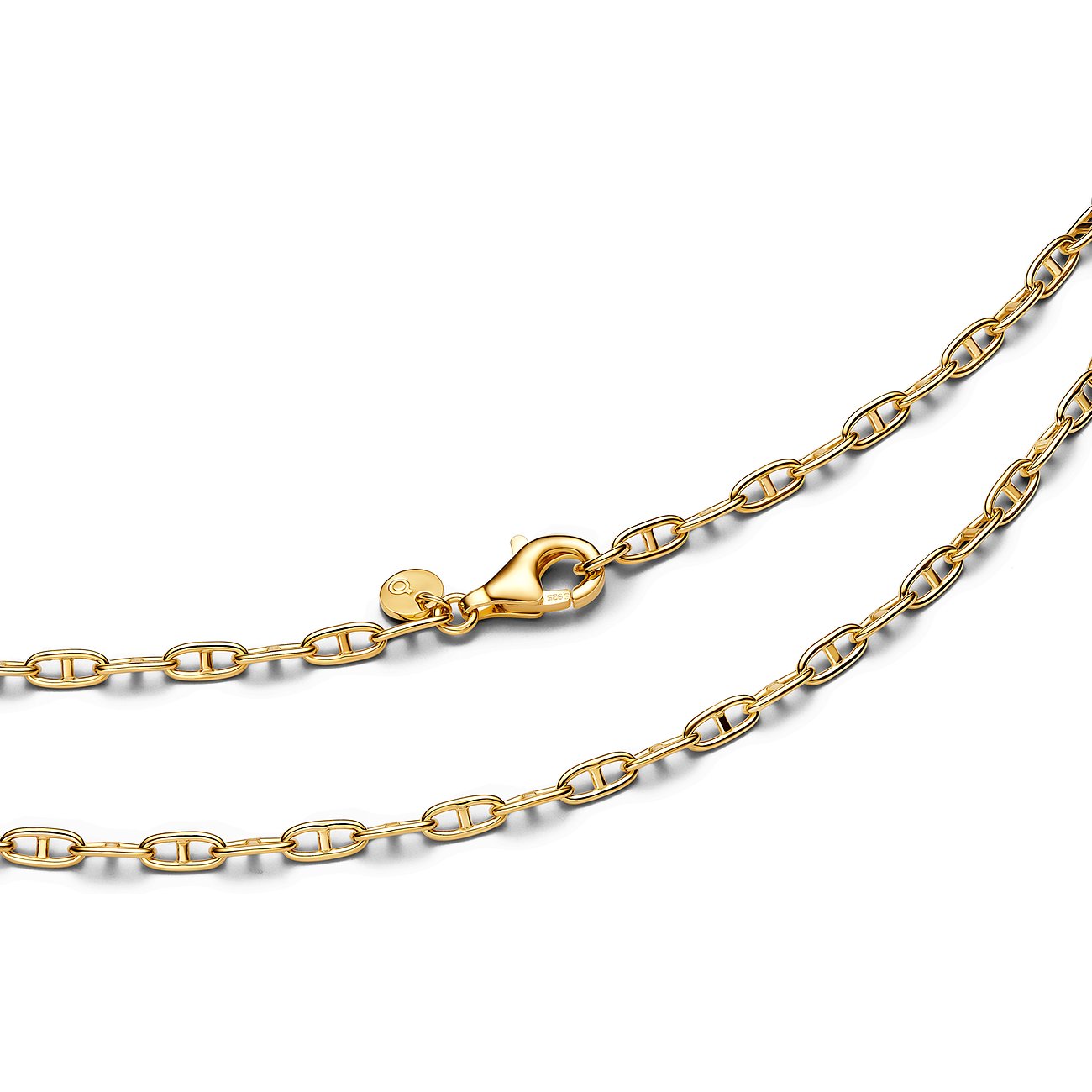 Pandora Ankerketten-Halskette aus gelbgoldfarbenem Metall.