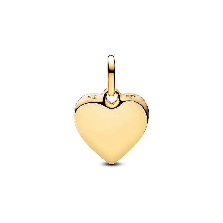 Pandora Anhänger aus Metall in Herzform, goldfarben.