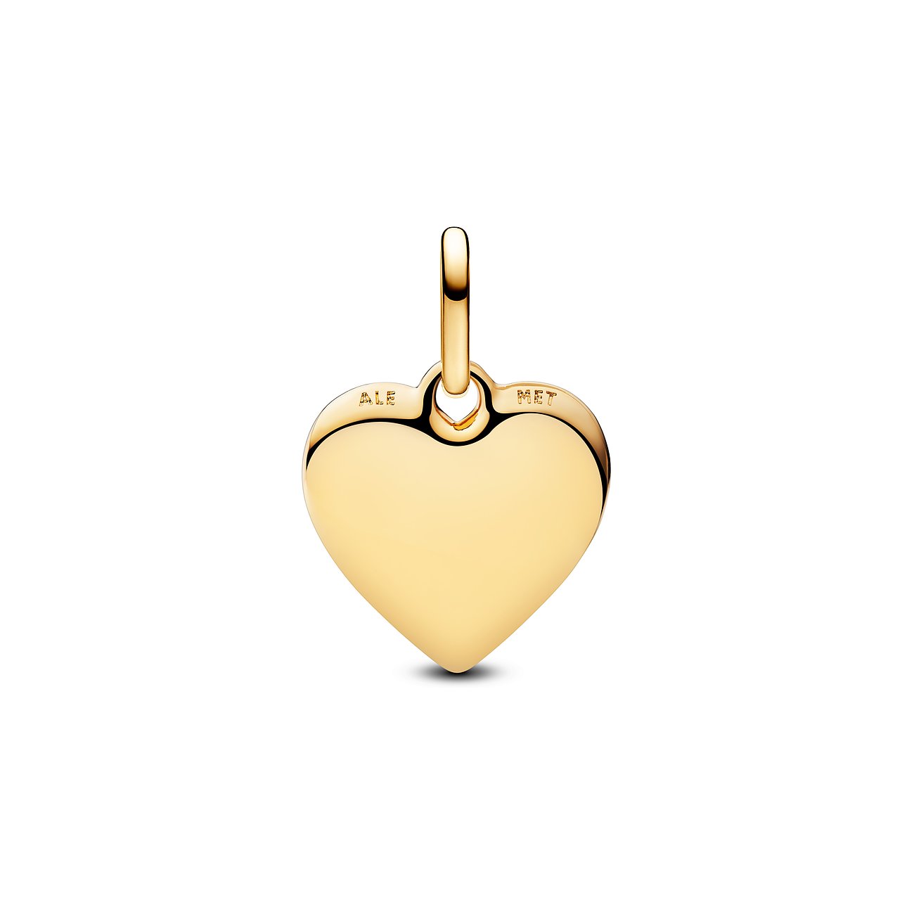 Pandora Anhänger aus Metall in Herzform, goldfarben.