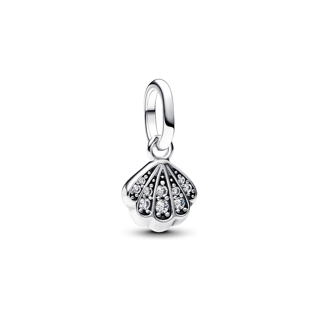 Pandora Anhänger aus Silber mit Zirkonia, Muschelform.