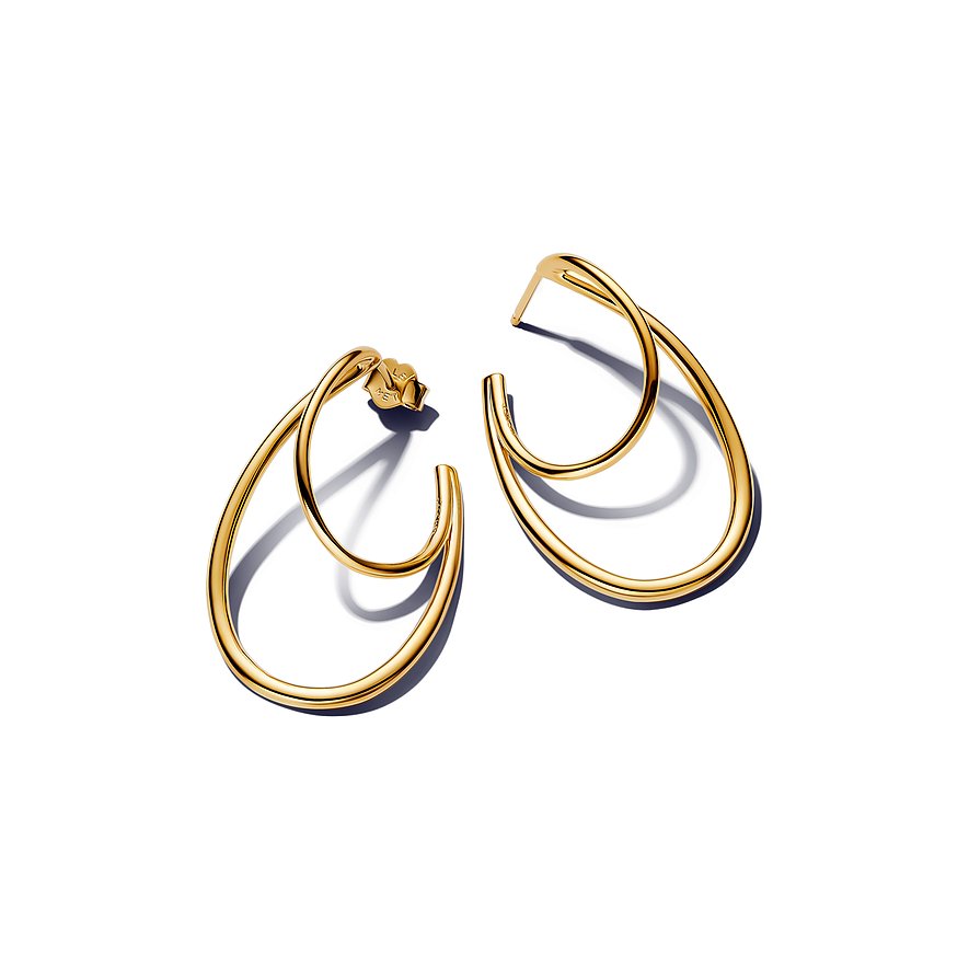 Pandora Ohrhänger aus Metall, goldfarben, mit zwei Schlaufen.