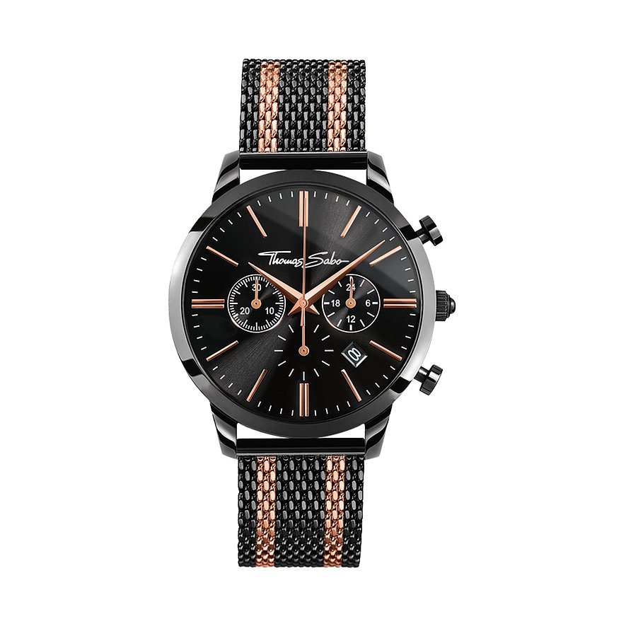 2. Chance - Thomas Sabo Herrenuhr WA0289-285-203-42 mm, Herren, Edelstahl, Armband: Edelstahl, Quarz, analog