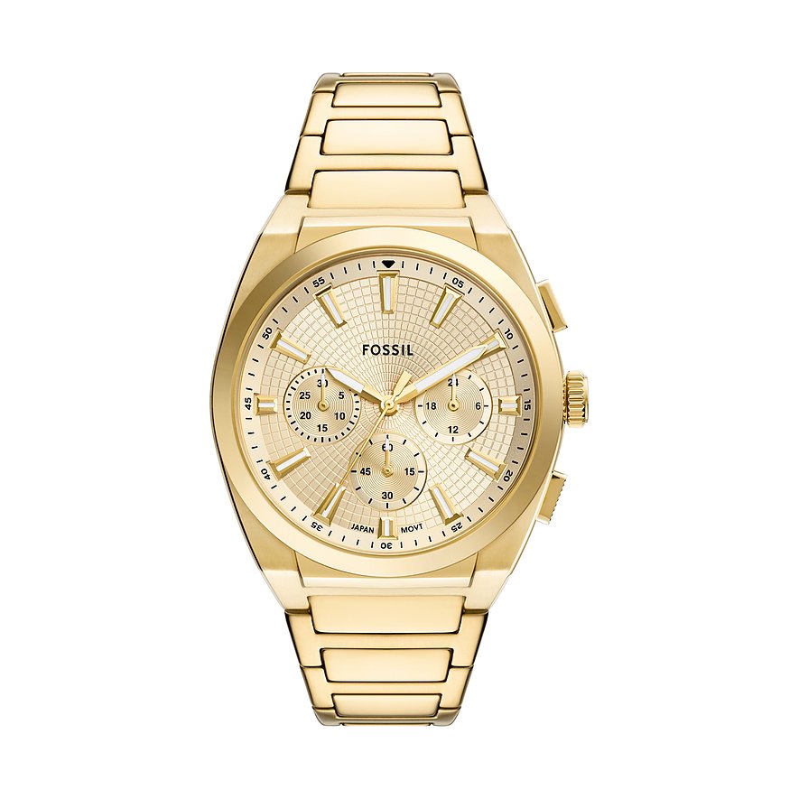 Fossil Chronograph Everett FS6119, Herren, Edelstahl, Armband: Edelstahl, Quarz, analog