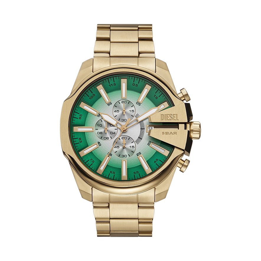Diesel Chronograph Mega Chief Slim DZ4684, Herren, Edelstahl, Armband: Edelstahl, Quarz, analog