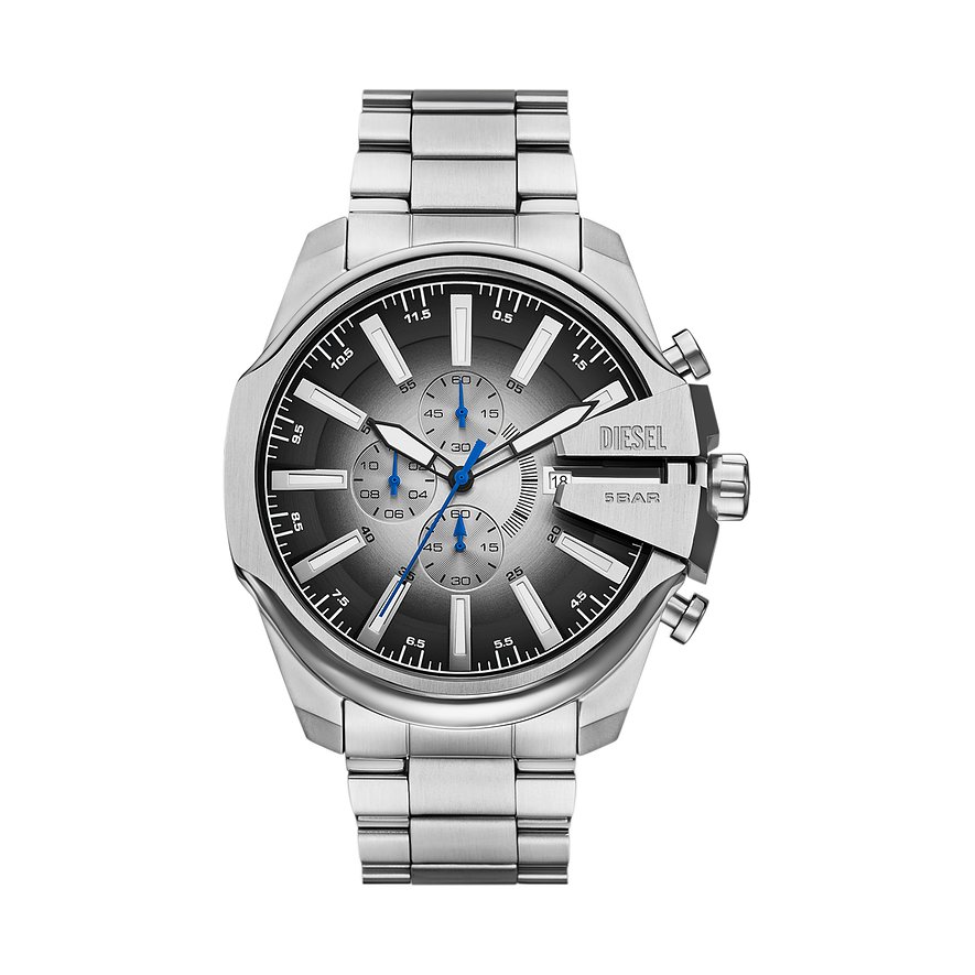 Diesel Chronograph Mega Chief Slim DZ4686, Herren, Edelstahl, Armband: Edelstahl, Quarz, analog