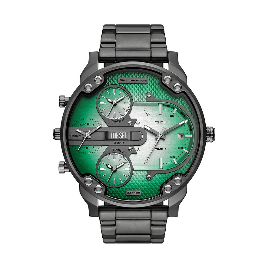Diesel Herrenuhr Mr. Daddy Slim DZ7488, Herren, Edelstahl, Armband: Edelstahl, Quarz, analog