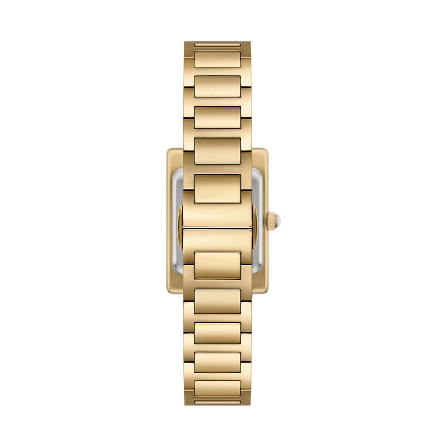 Emporio Armani Damenuhr mit Edelstahlgehäuse, goldfarbenes Armband.