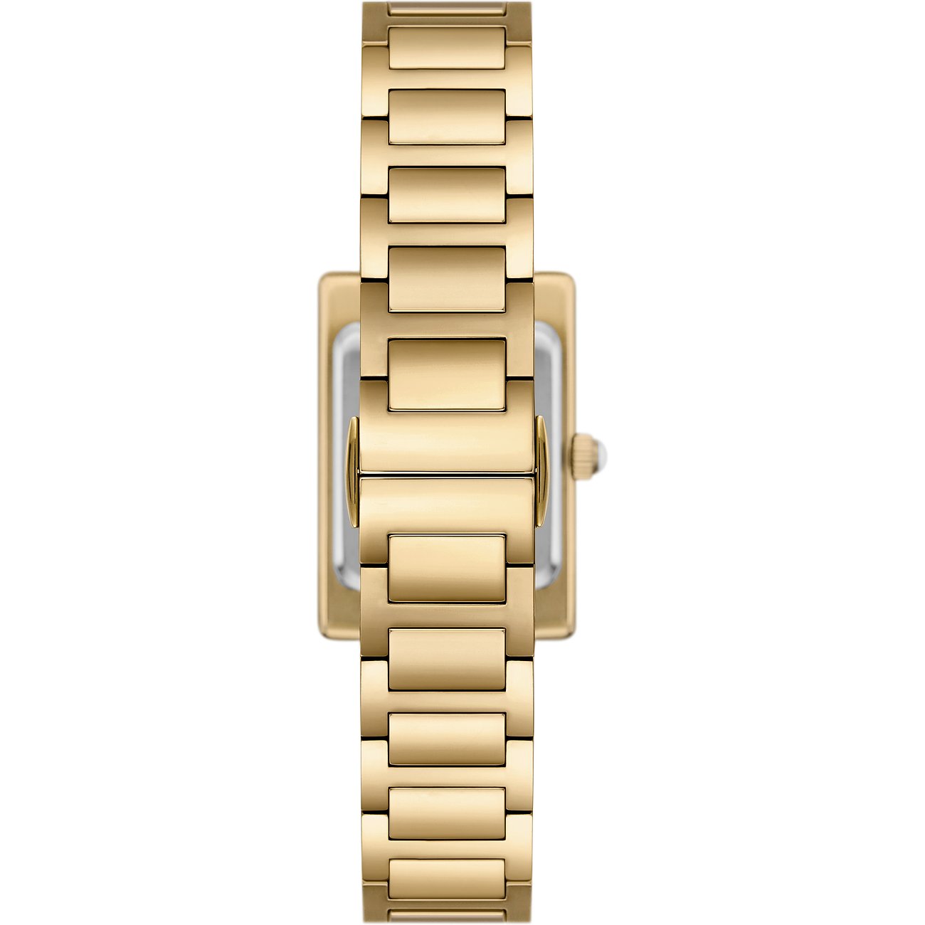 Emporio Armani Damenuhr mit Edelstahlgehäuse, goldfarbenes Armband.
