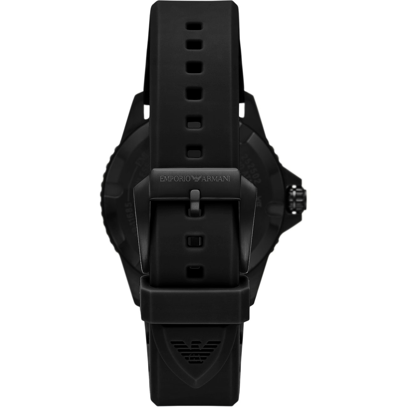 Orologio da uomo Emporio Armani con cassa in acciaio inossidabile nero e cinturino nero.