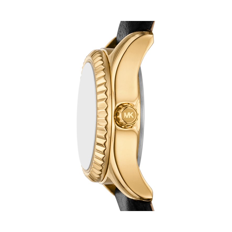 Michael Kors dameur med guldfarvet urkasse i rustfrit stål og riflet lynette.
