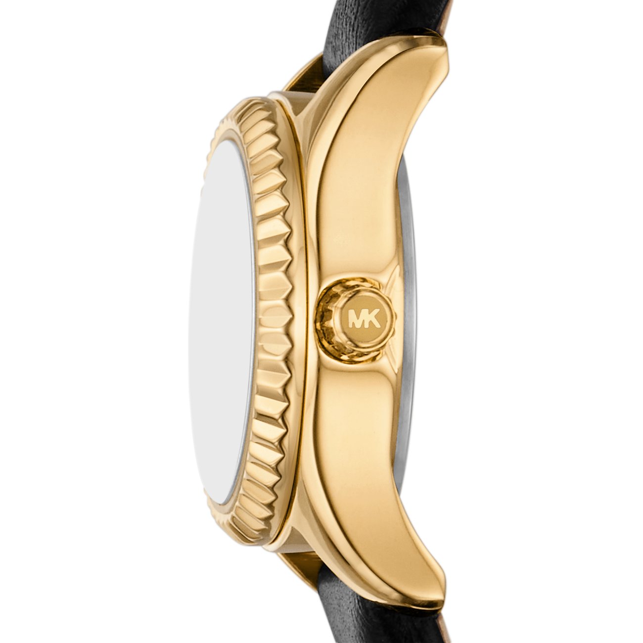 Michael Kors dameur med guldfarvet urkasse i rustfrit stål og riflet lynette.