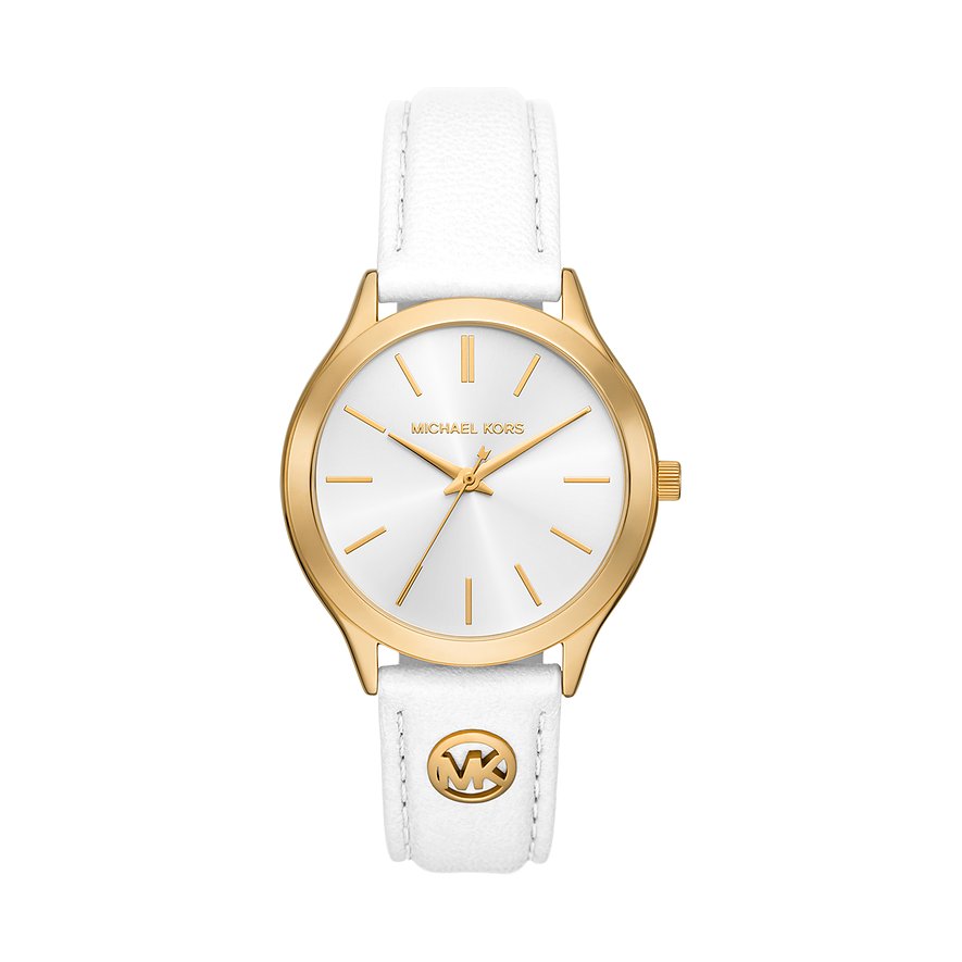 Michael Kors Damenuhr Runway Slim MK7544, Damen, Metall, Armband: Leder, Quarz, analog