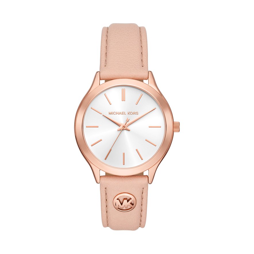 Michael Kors Damenuhr SLIM RUNWAY MK7545, Damen, Metall, Armband: Leder, Quarz, analog