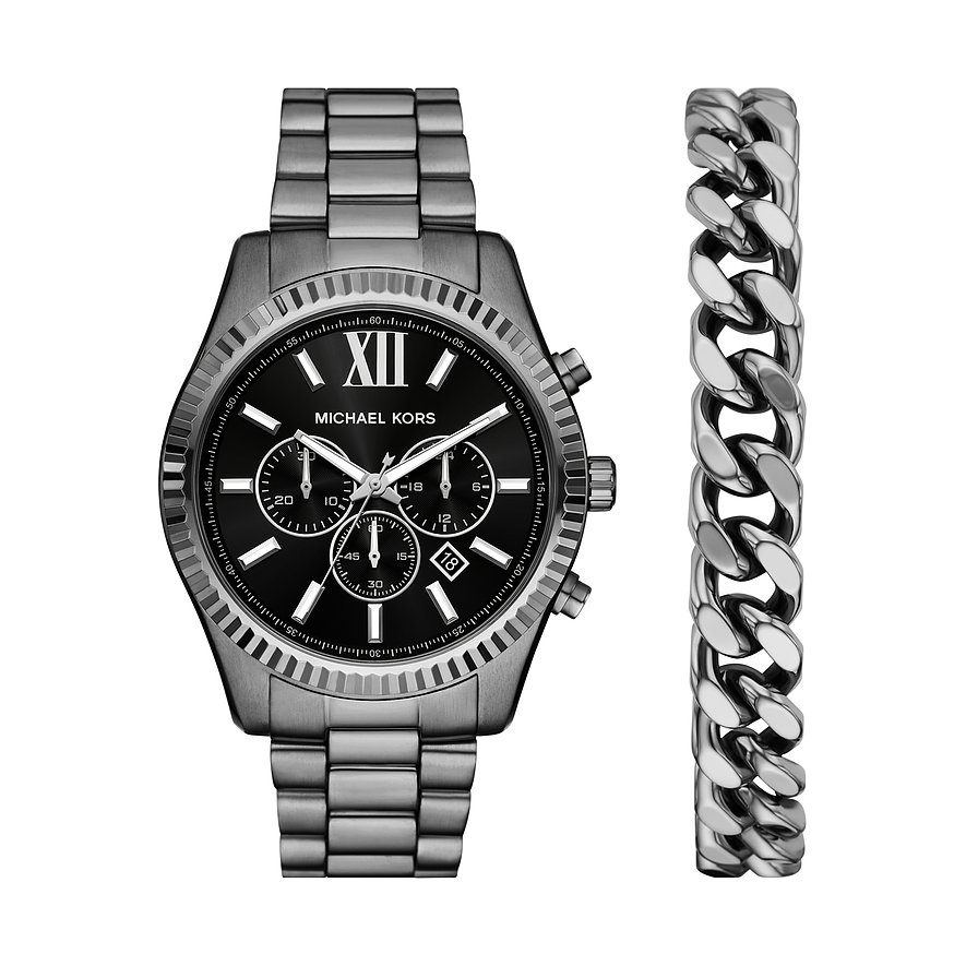 Michael Kors Uhren-Set Lexington MK9217SET, Herren, Edelstahl, Armband: Edelstahl, Quarz, analog