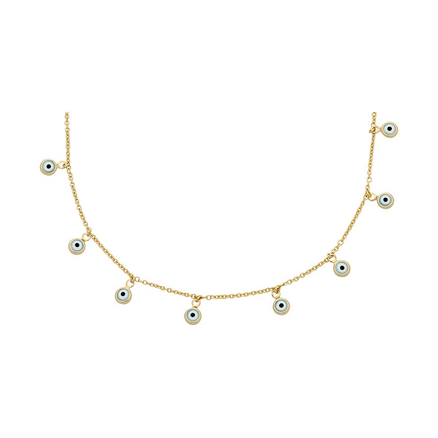 Fossil Kette Sutton, Glasstein, Damen, Metall, gold