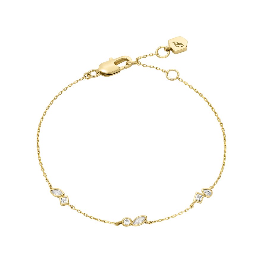 Fossil Armband Ellis, Glasstein, Damen, Metall, gold