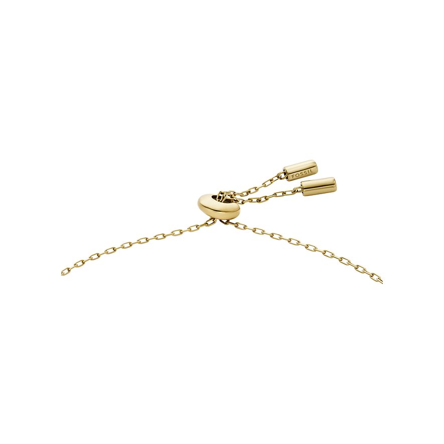 Fossil Armband aus Edelstahl, goldfarben, mit Glasstein.