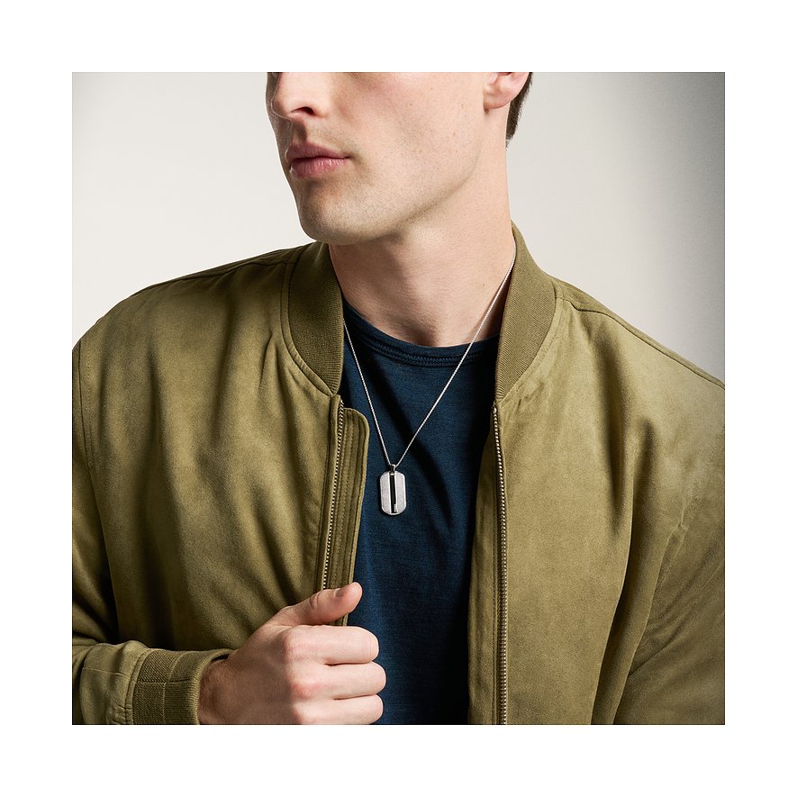 Fossil Herren Halsschmuck aus Edelstahl mit Anhänger.