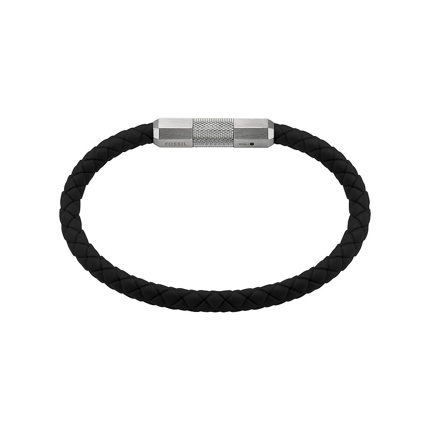 Fossil Armband Knox, Herren, Silikon, Edelstahl, schwarz