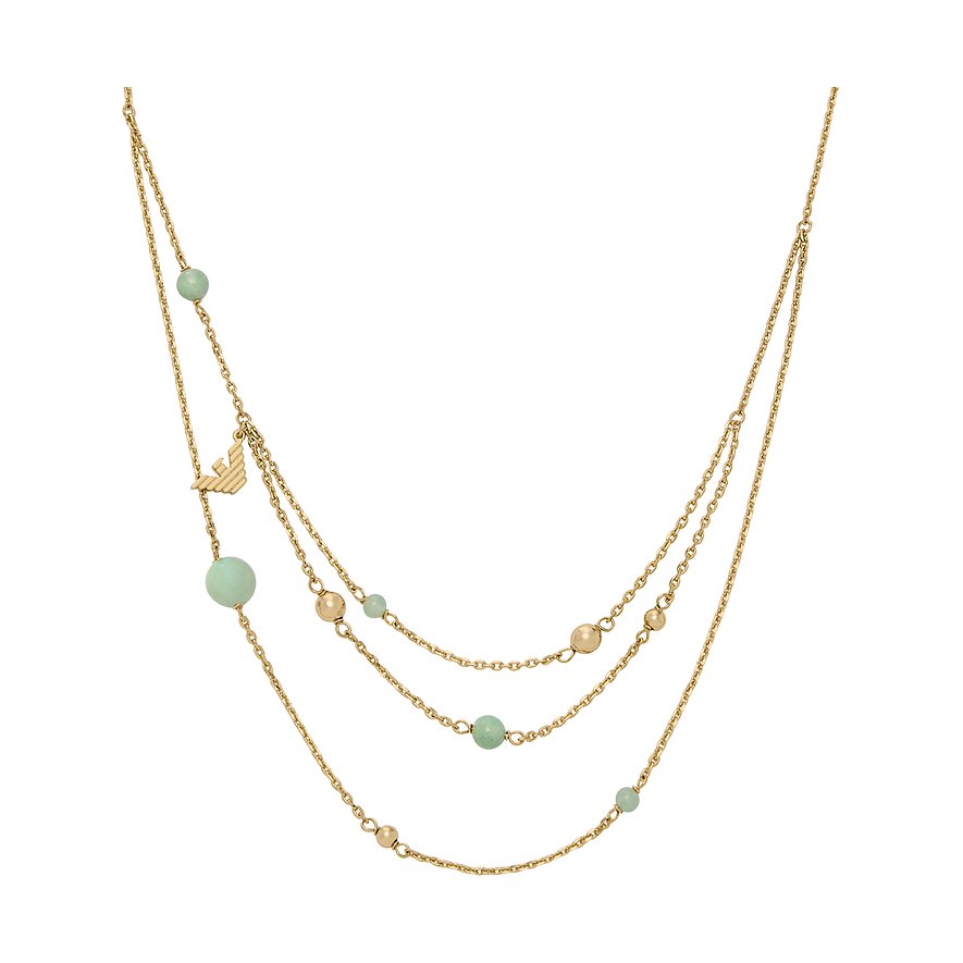 Emporio Armani Kette, Aventurin, Damen, Metall, gold