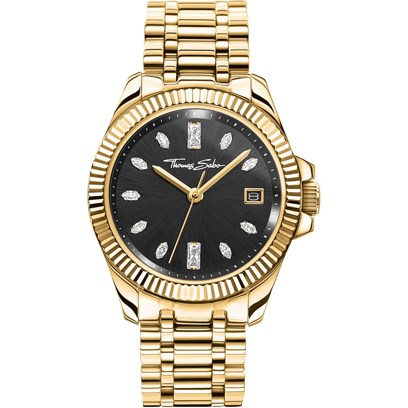 Montre Thomas Sabo pour femme avec boîtier en acier inoxydable, analogique, avec zircone.