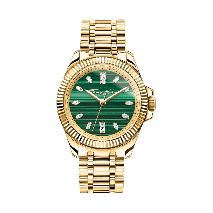 Thomas Sabo Damenuhr WA0436-291-211-33 MM, Zirkonia, Damen, Edelstahl, Armband: Edelstahl, Quarz, analog
